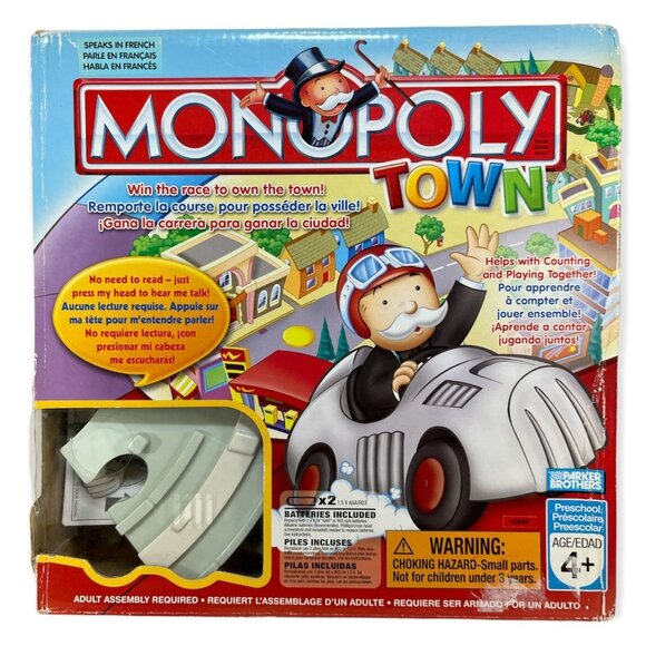 Monopoly Town Board Game Ages 4+ French Edition With Colorful Building Blocks - Picture 1 of 6